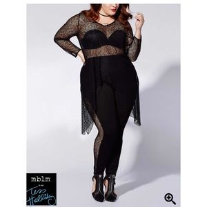 NWT Tess Holliday Long Sleeve High Low Lace Tunic